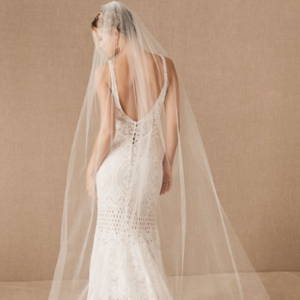BHLDN Montellier Cathedral Bridal Veil in Ivory